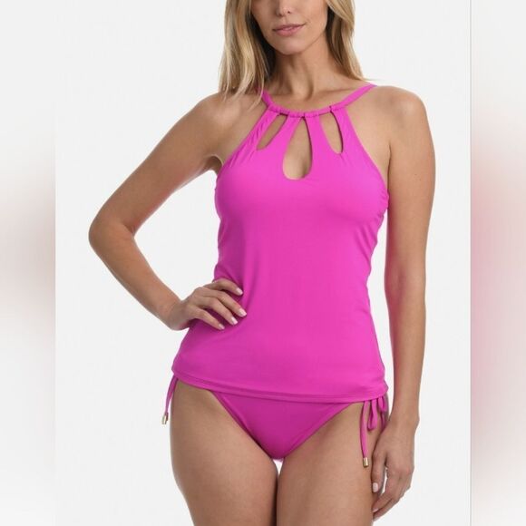 La Blanca Island Goddess Underwire Keyhole Tankini Top - Picture 3 of 16